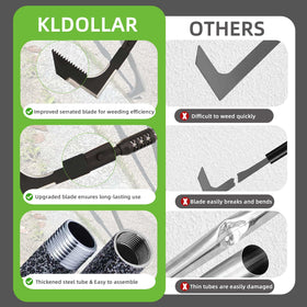 KLDOLLAR alloy steel handle provides durable weed removing tool.