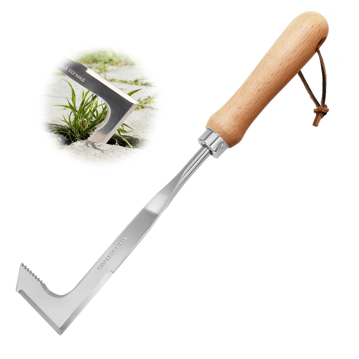 KLDOLLAR Crack Weeder serrated tines for precise weed removal.