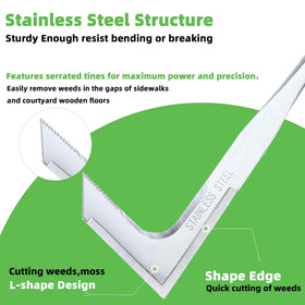 KLDOLLAR Crack Weeder reinforced stainless steel blade stays sharp under heavy use.