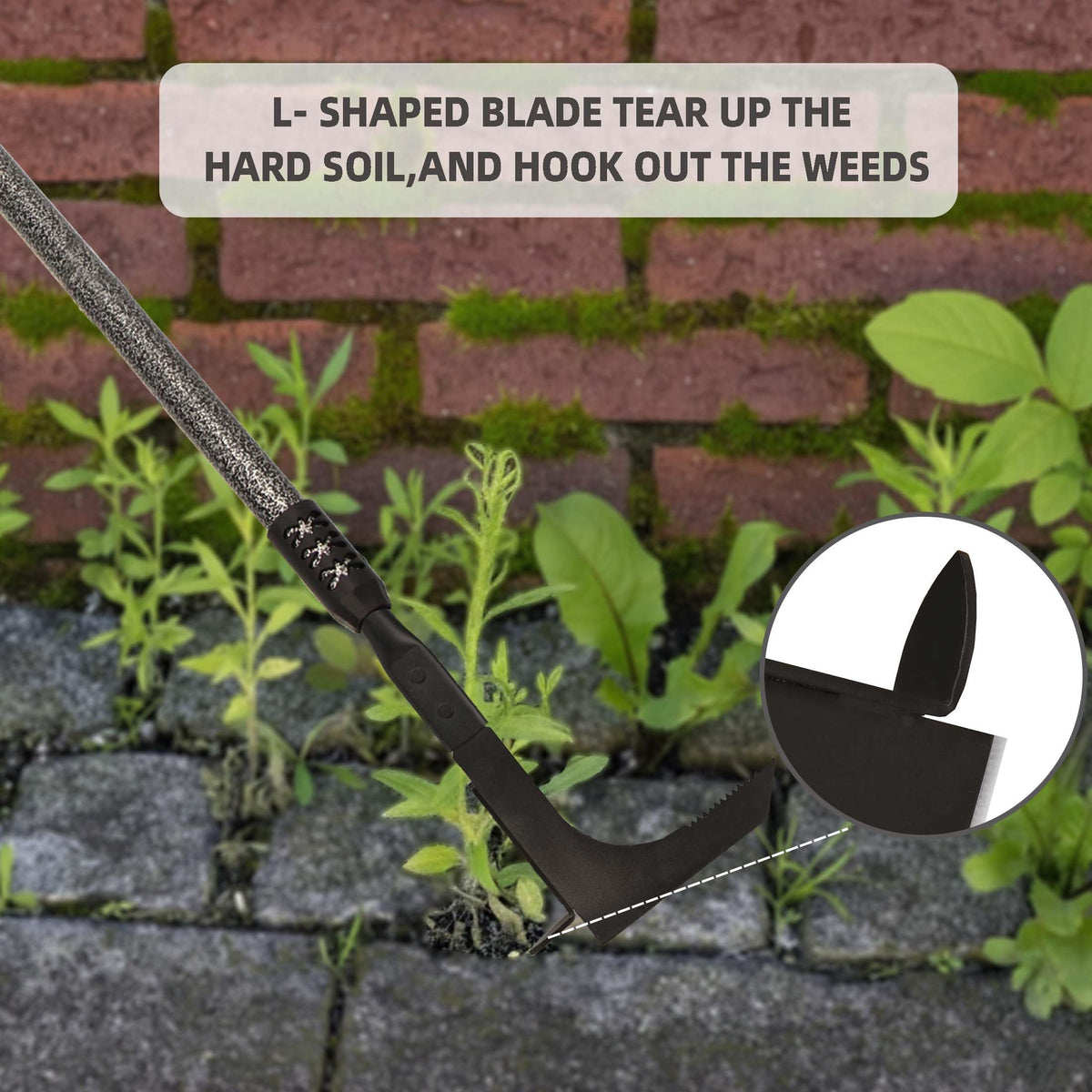 KLDOLLAR Crevice weeding tool targets tight gaps between pavers.