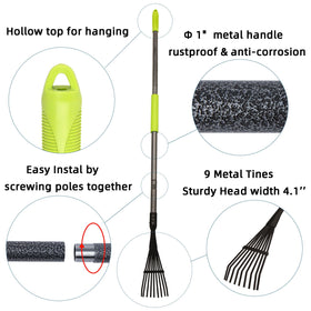 KLDOLLAR garden rake soft foam grip close-up reduces hand fatigue