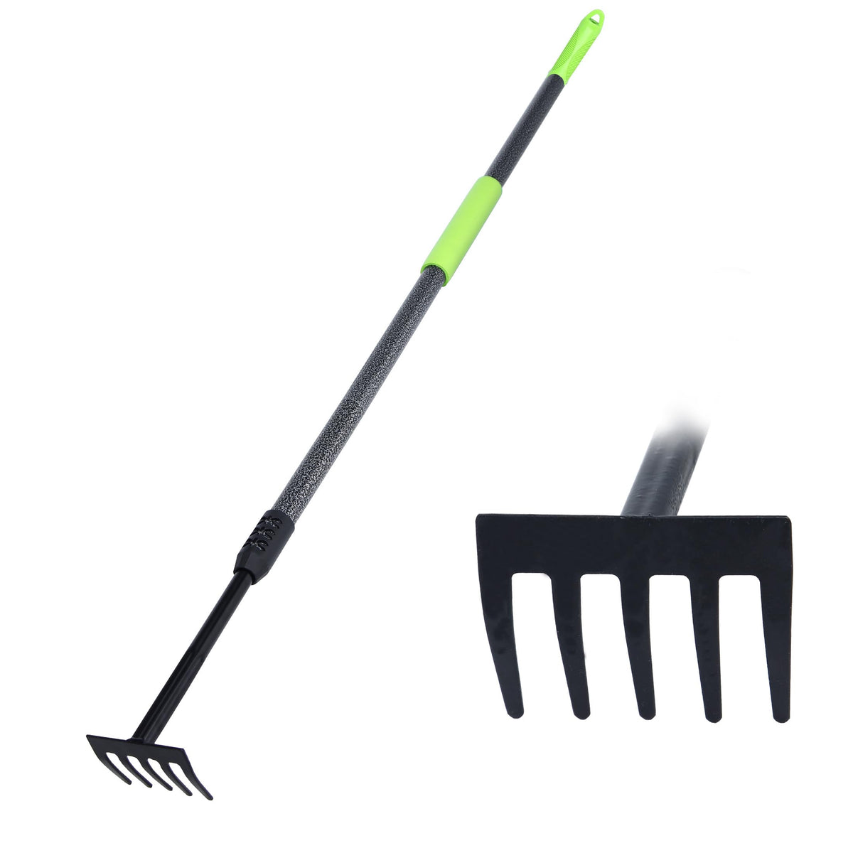 KLDOLLAR hand rake with adjustable handle reaches tight spaces for precise weeding.