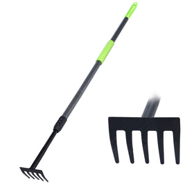 KLDOLLAR hand rake with adjustable handle reaches tight spaces for precise weeding.