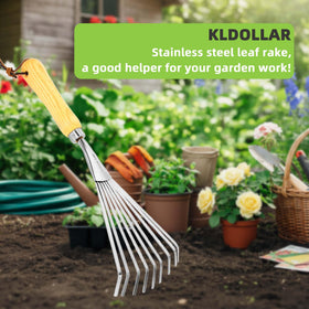 KLDOLLAR leaves remover rake used for tidy garden edges and bases.
