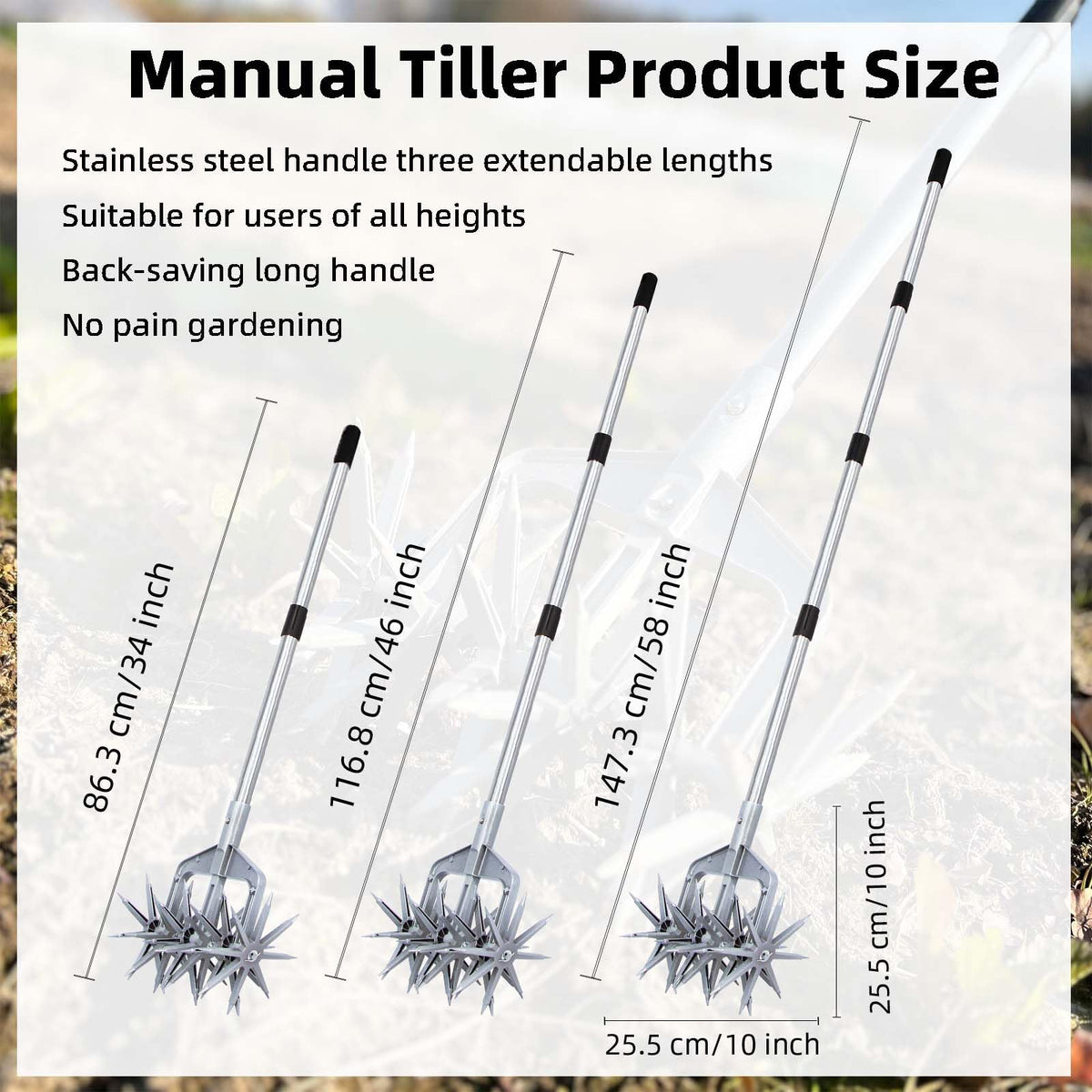 KLDOLLAR Ergonomic non-slip grip minimizes hand fatigue during tilling