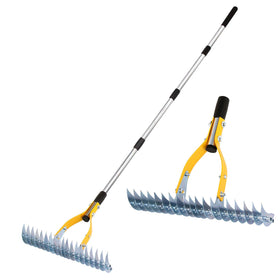 KLDOLLAR Thatch Rake 15-inch wide removes thatch for better lawn airflow and health