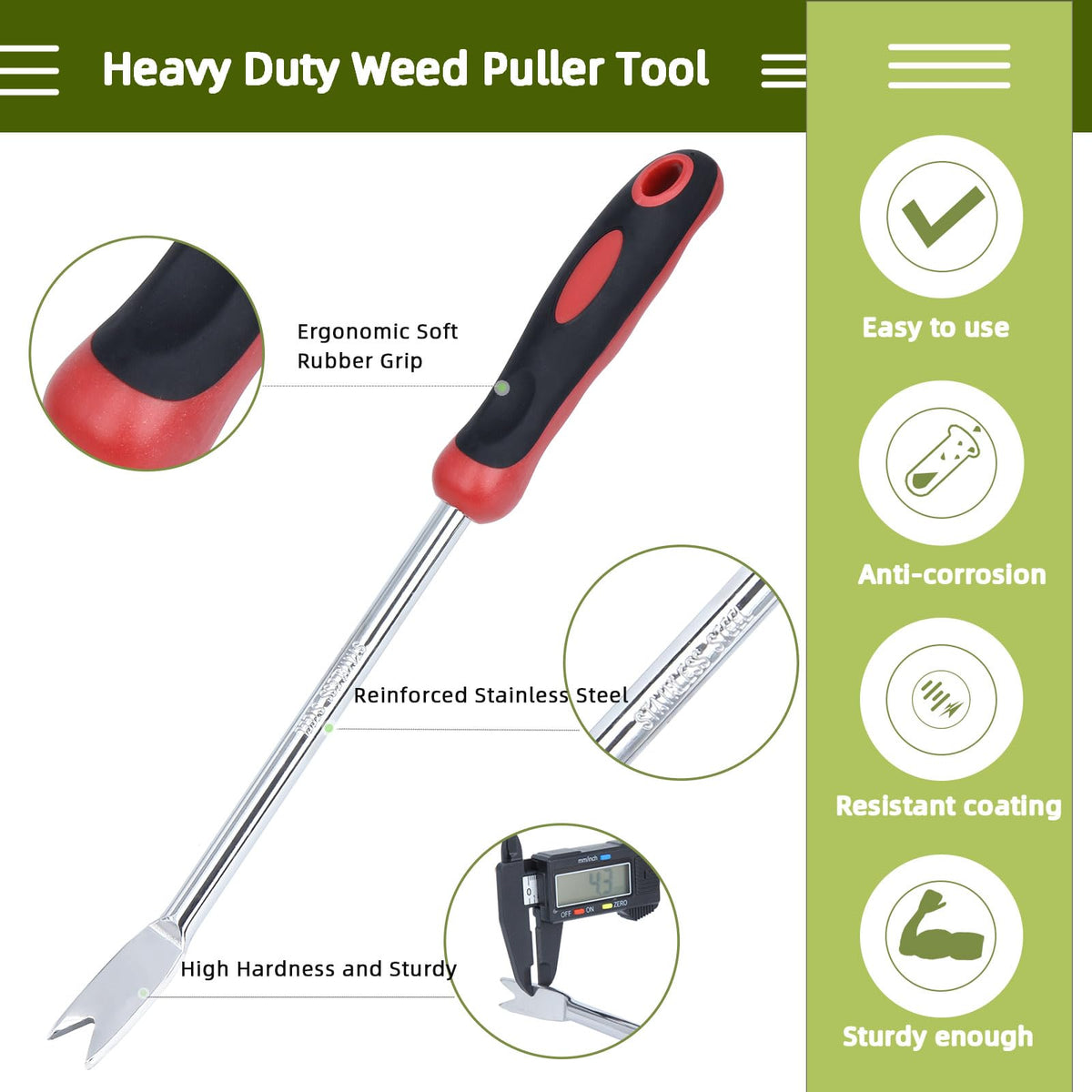 KLDOLLAR weed remover works in lawns and gardens for versatile use.