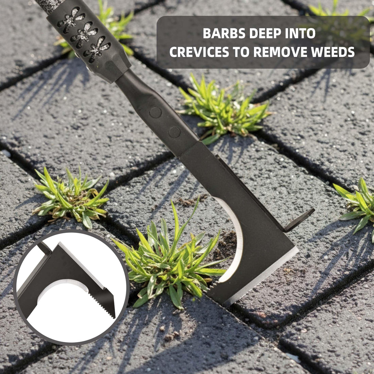 KLDOLLAR Weeder Tool with stainless steel blade for durable weed removal.