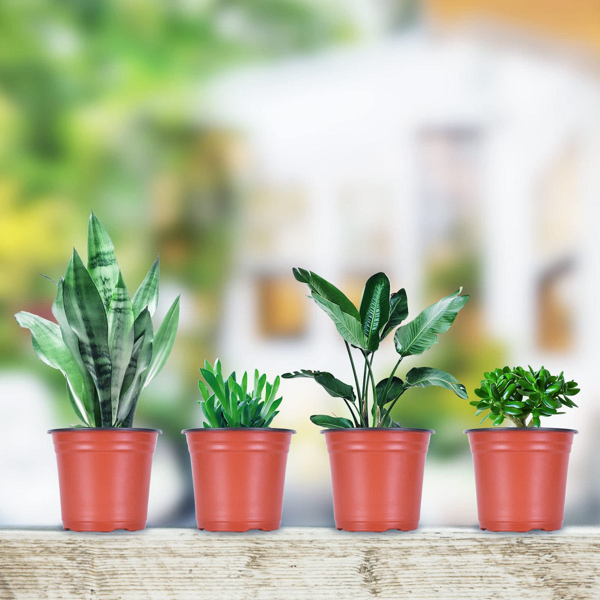 Kleeblatt nursery pots stackable design for space saving.