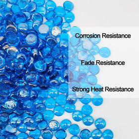 Kleuete Pacific Blue landscape decor uses fire glass for outdoor aesthetics.