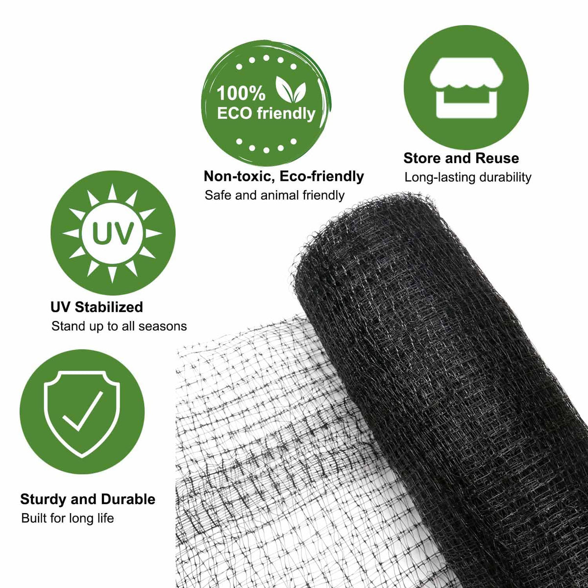 KLEWEE Bird Netting provides deer and pest protection for yard crops.