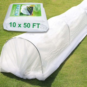 KLEWEE freeze protection frost cloth covering a garden bed for insulation