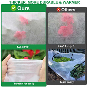 KLEWEE frost blanket laid over plants during frost conditions