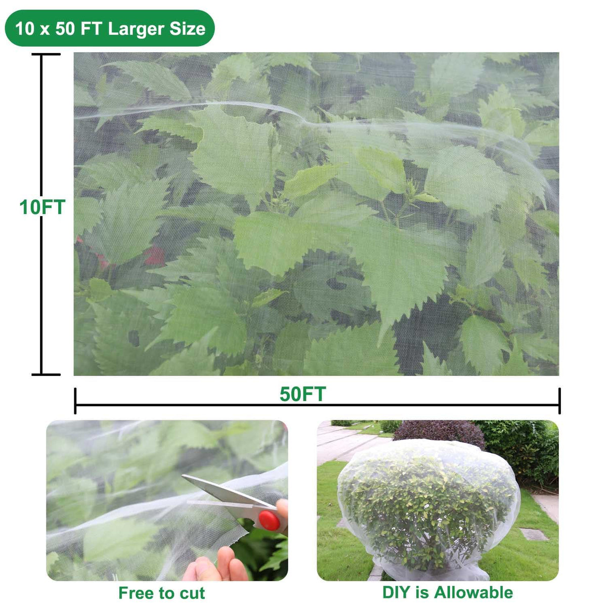 KLEWEE lightweight, durable netting is reusable year after year.
