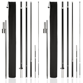 KLEXORE & CO feather flag pole 15ft setup showcasing durable fiberglass construction.