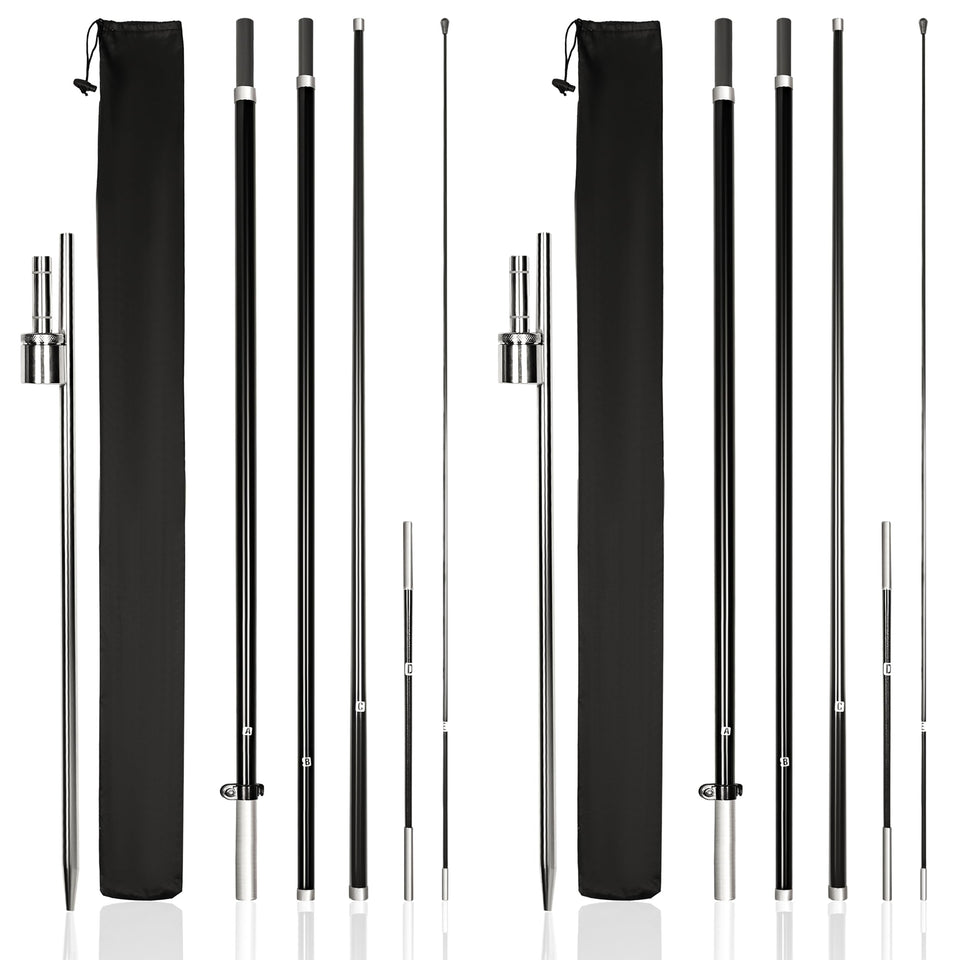 KLEXORE & CO feather flag pole 15ft setup showcasing durable fiberglass construction.