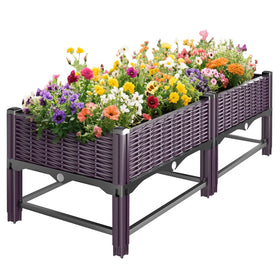 Klippehop raised garden bed with reinforcement rods for stability in outdoor spaces.