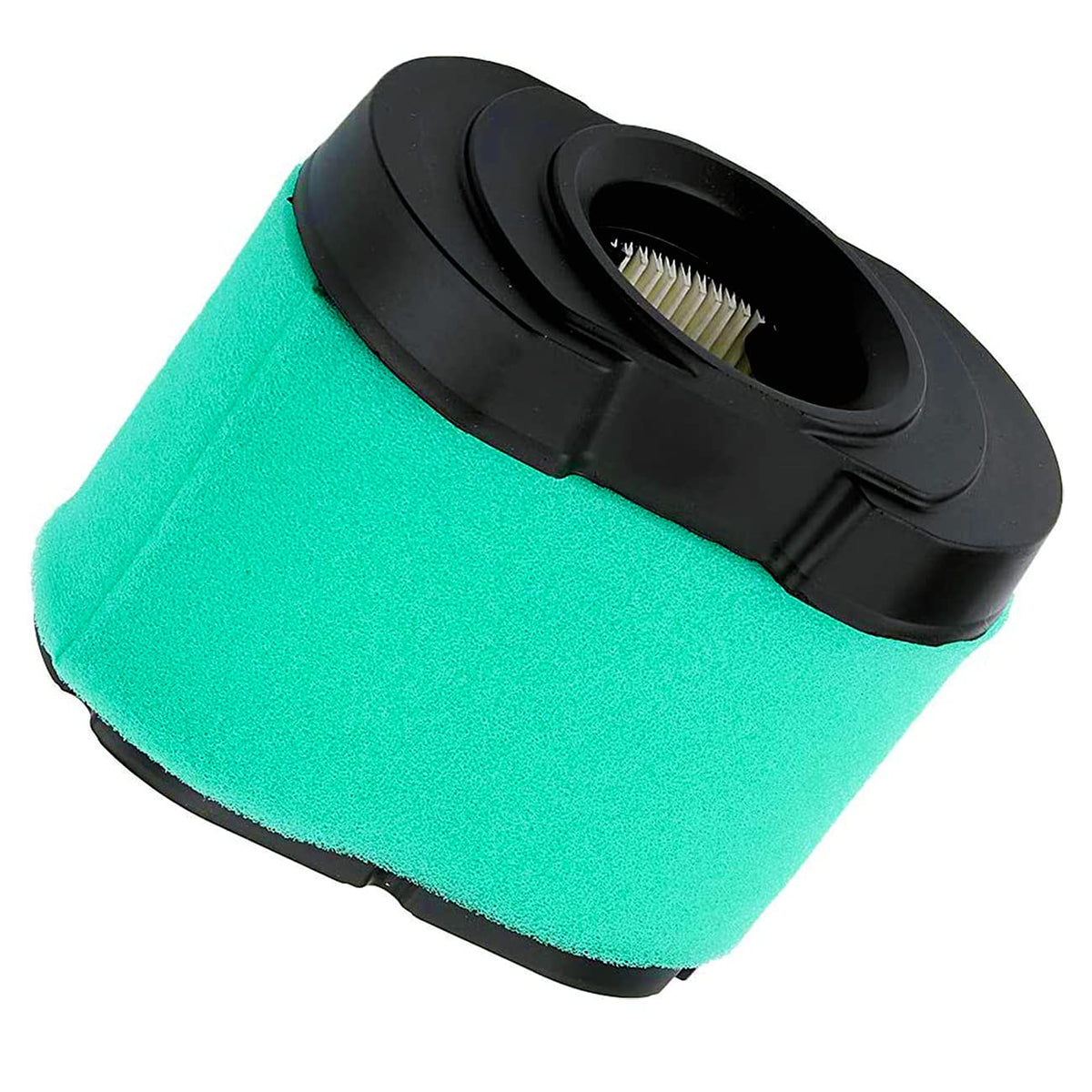 KlirAir filter installed in a mower, indicating simple replacement