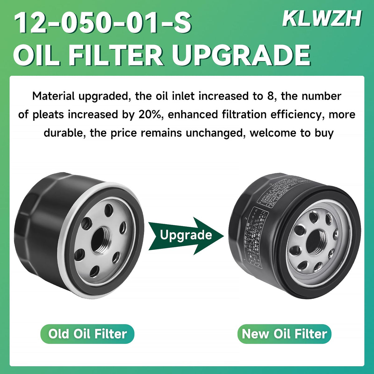 KLWZH oil filter compatibility label helps verify correct engine fit