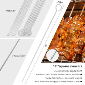 Klyphex sharp-tip kabob skewers piercing ingredients with ease