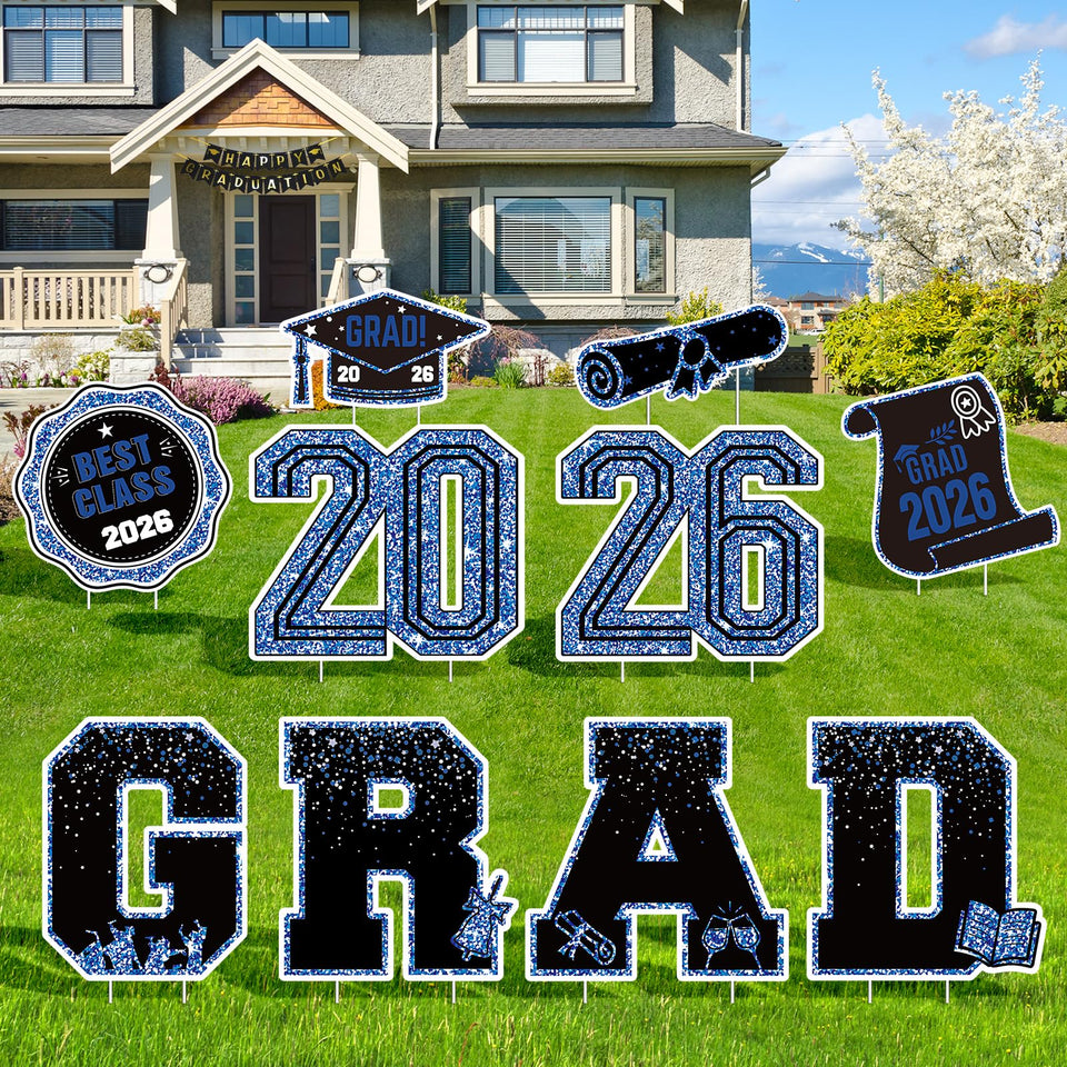 KLYRO 2026 yard sign cap detail enhances outdoor graduation visibility for photos