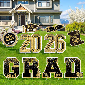 KLYRO 2026 graduation yard sign set front view enhances outdoor display for celebrations.