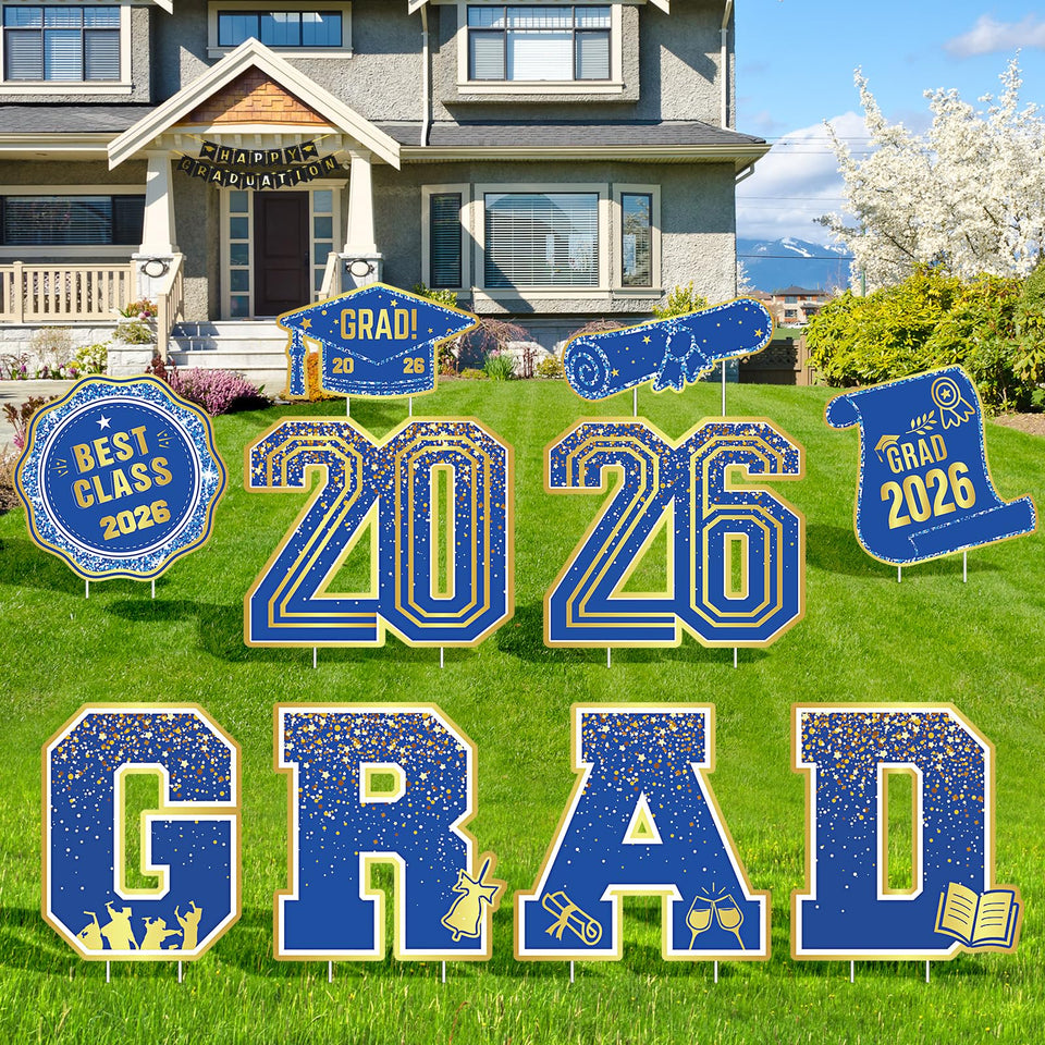 KLYRO 2026 graduation yard sign set with stakes for outdoor display.