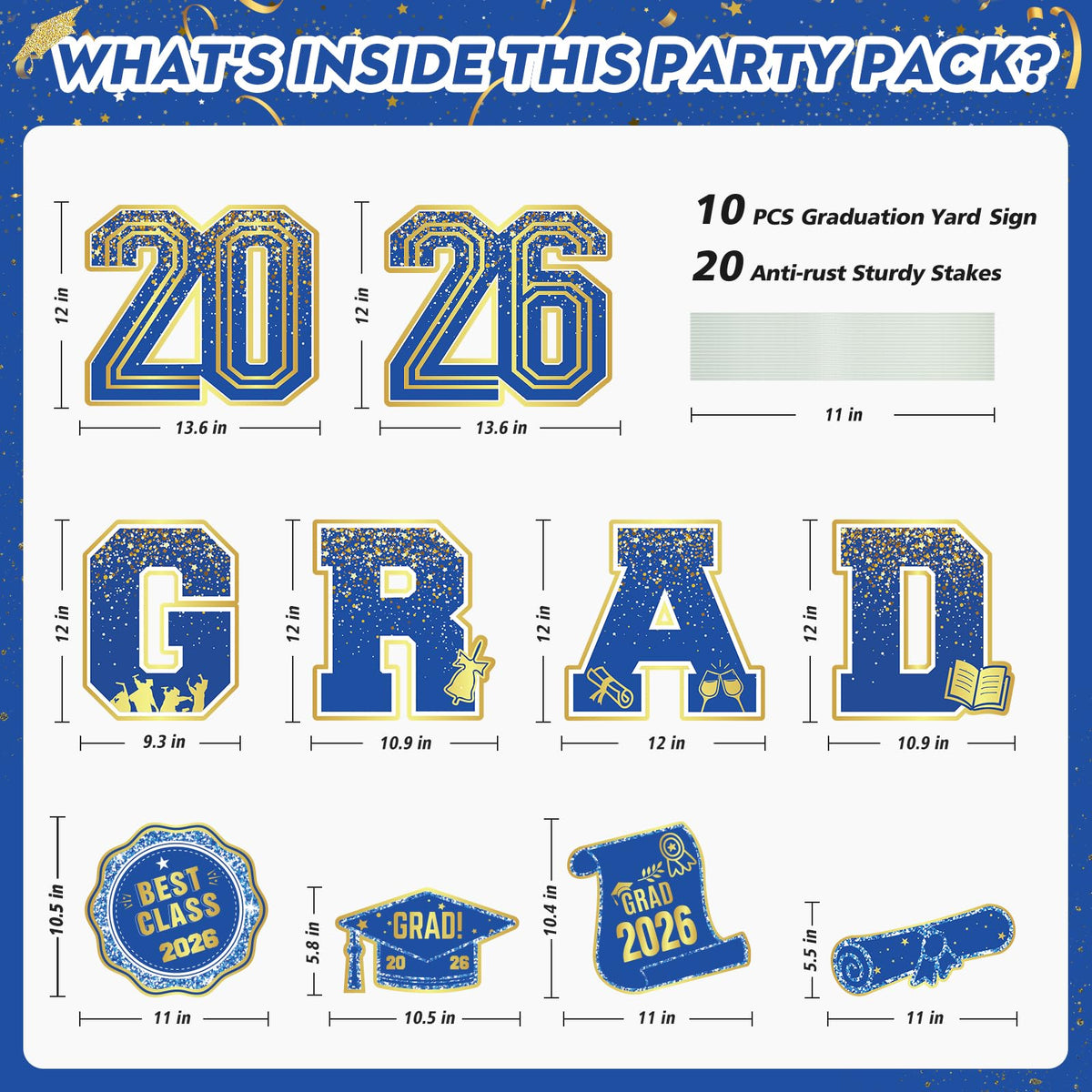 KLYRO large bold GRAD signs for standout outdoor graduation display.