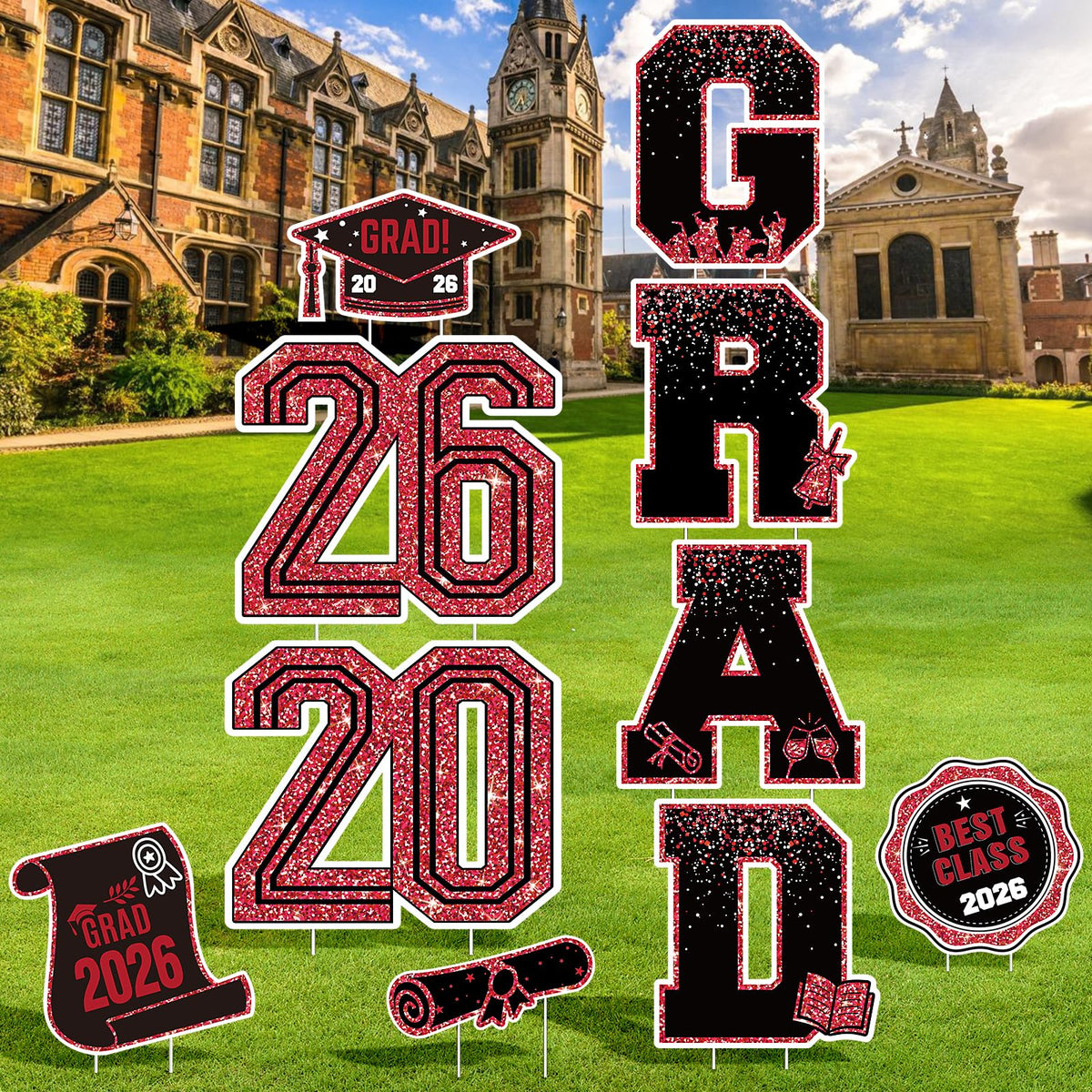 KLYRO weatherproof graduation sign that withstands wind and rain.