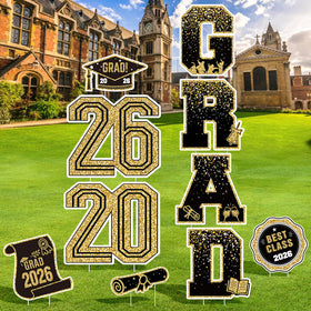 KLYRO yard sign stakes demonstrate quick installation in a lawn.