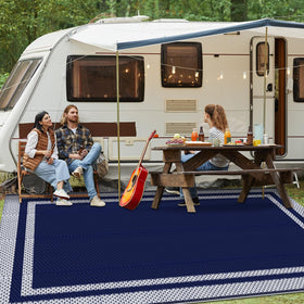 KMAT Outdoor Rug 4x6ft suitable for RVs, campsites, patios.