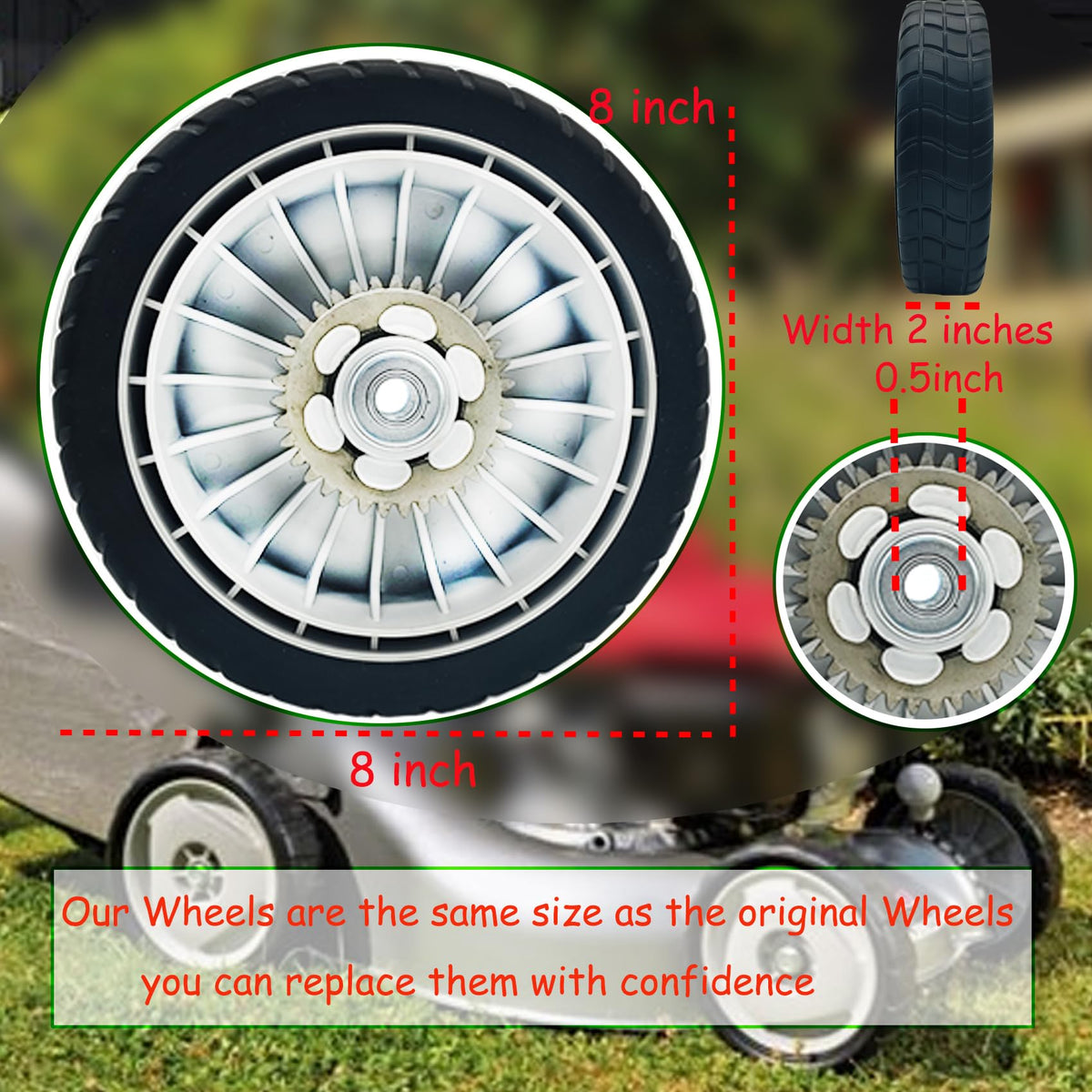 KMHGD front wheel 44710-vg3-010 for Honda mowers—durable drive replacement