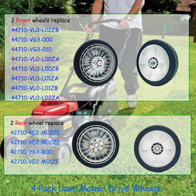 KMHGD front wheel 44710-vl0-l00za for Honda mowers—consistent height, even cut