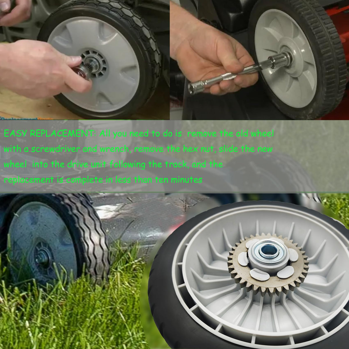 KMHGD front wheel 44710-vl0-l00zb for Honda mowers—reliable replacement