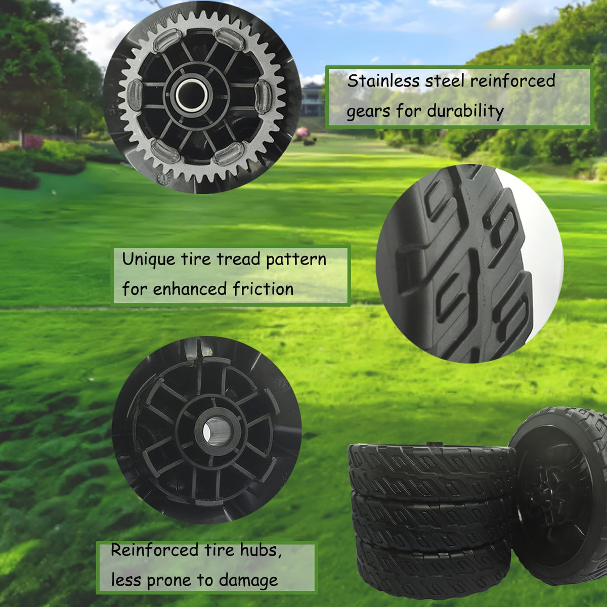 KMHGD lawn mower wheels width 2.05in for snug fit and durable grip.