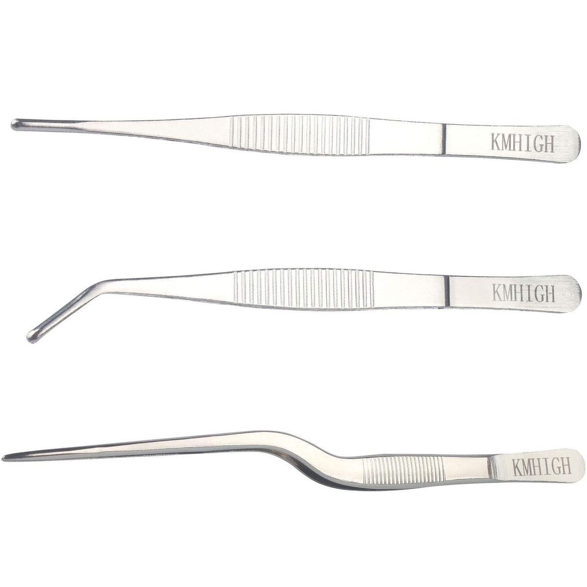 KMHIGH stainless steel tweezers packaging shows portability and easy storage