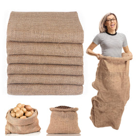 Kmise burlap potato sack race bags shown ready for field day fun with durable seams