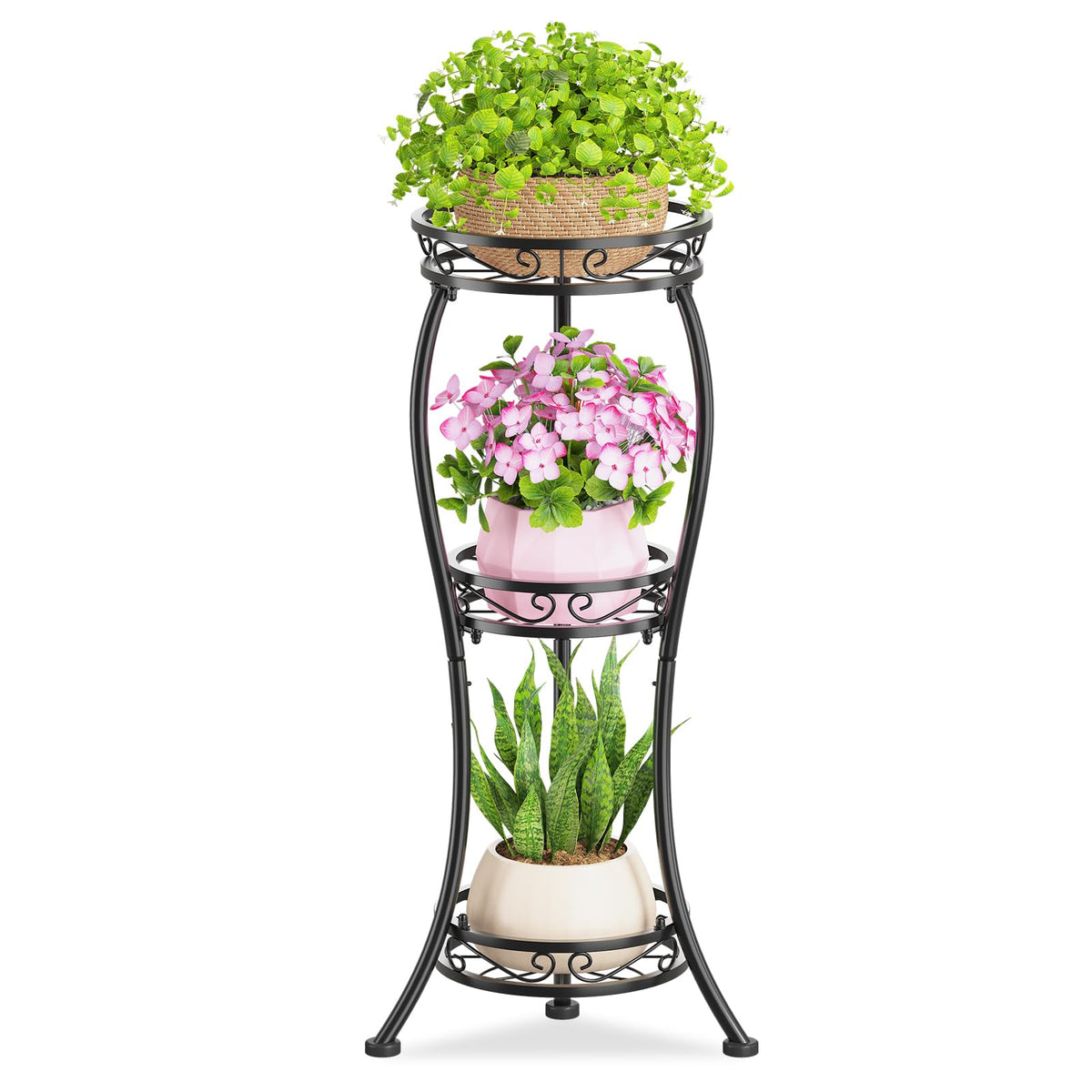 KMOTASUO 3 tier plant stand shows quick assembly for easy decor setup