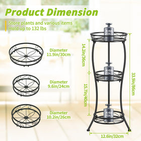 KMOTASUO plant stand with roomy trays for larger pots
