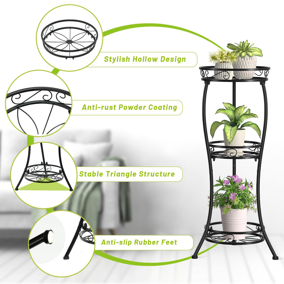 KMOTASUO stand reinforced frame keeps pots stable during busy days