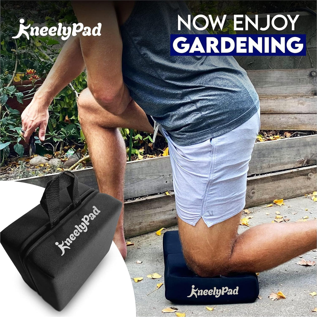 KneelyPad machine-washable cover simplifies post-use cleaning.
