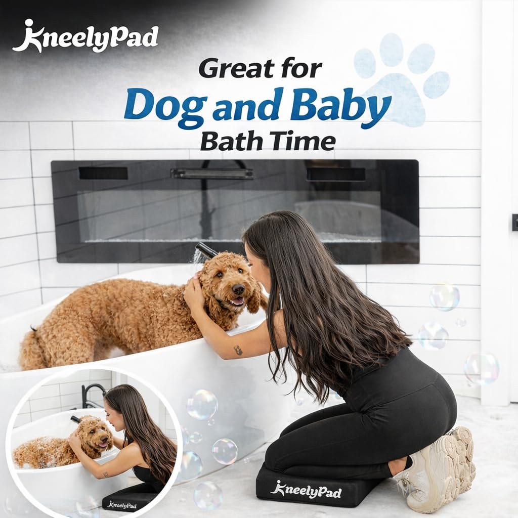 KneelyPad water-resistant cover keeps cleaning and gardening messes easy to wipe.