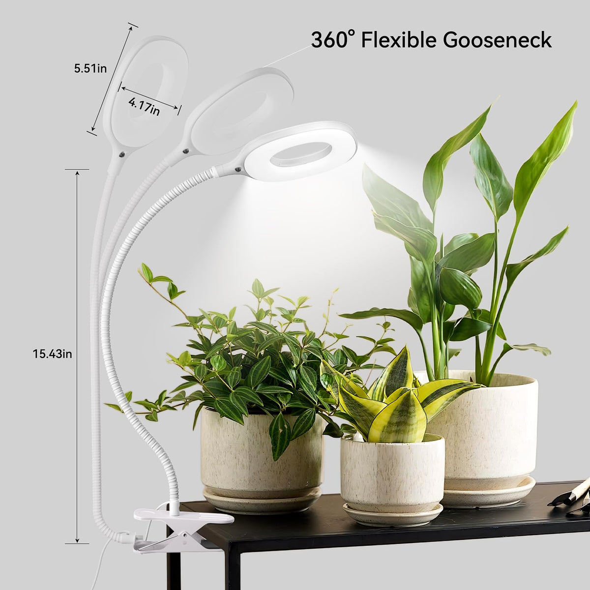 KNHUOS compact desktop light ideal for small pots and shelves