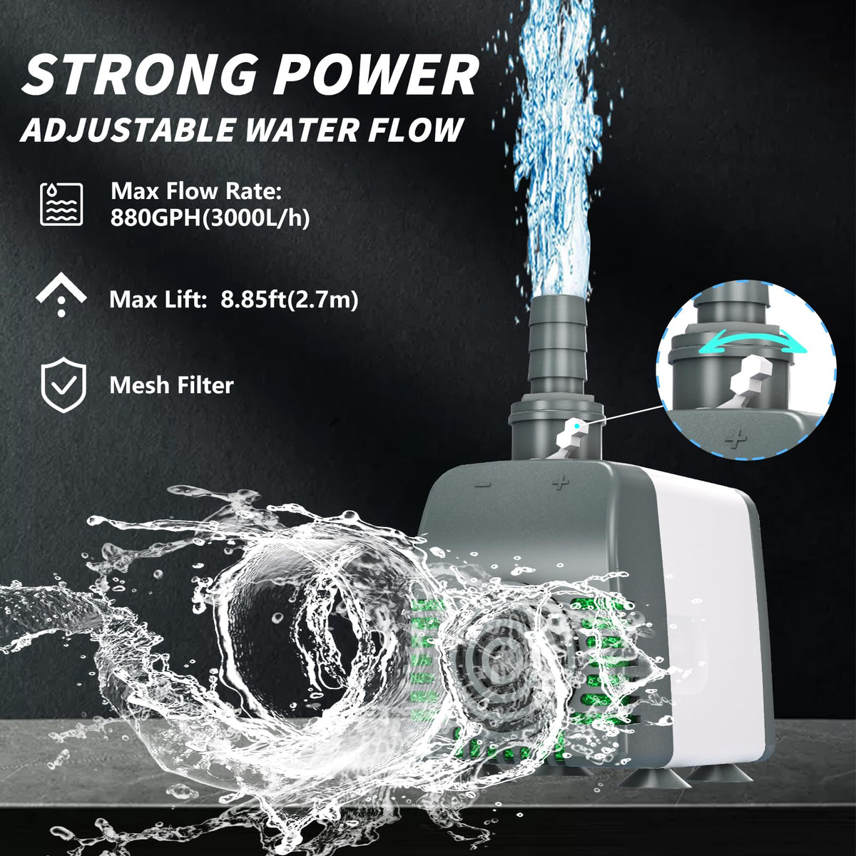 Knifel 880GPH pump detachable design for simple cleaning