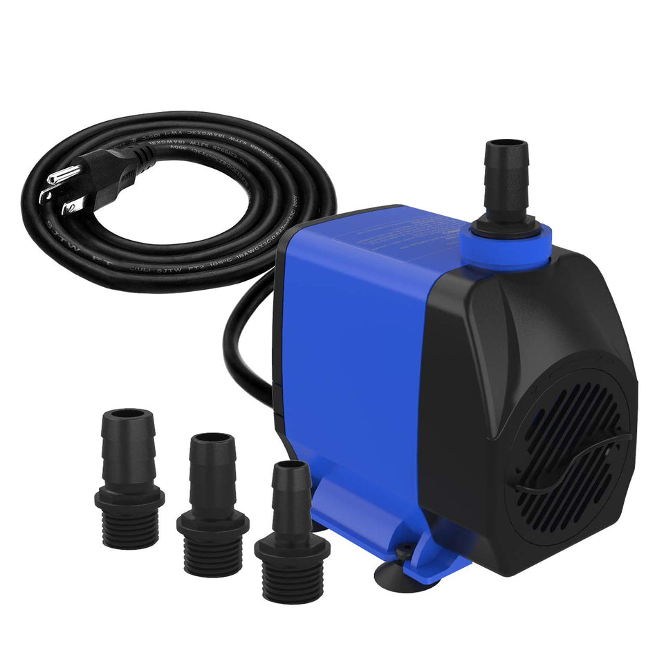 Knifel submersible pump 1056GPH in a fountain setup for serene water features