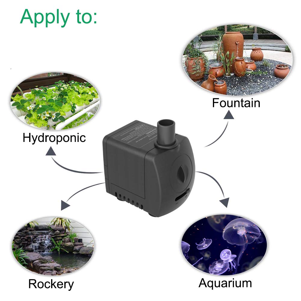 Knifel 150GPH fountain setup shows smooth water flow.
