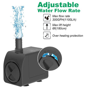 Knifel submersible pump close-up on flow knob showing adjustable water rate.