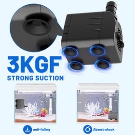 Knifel submersible water pump demonstrates wide application for ponds, aquariums, fountains.