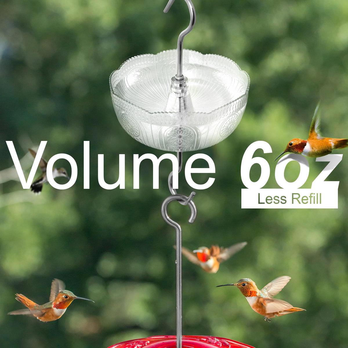 Knowone ant moat hummingbird feeder reservoir clear for nectar level check