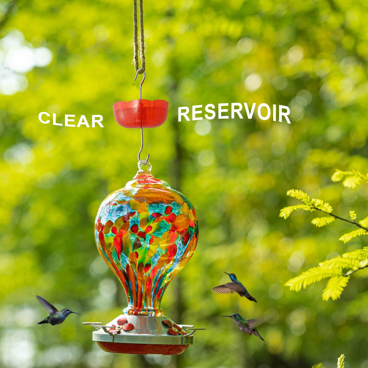 Knowone ant moat vintage red design adds decorative charm to garden feeders.